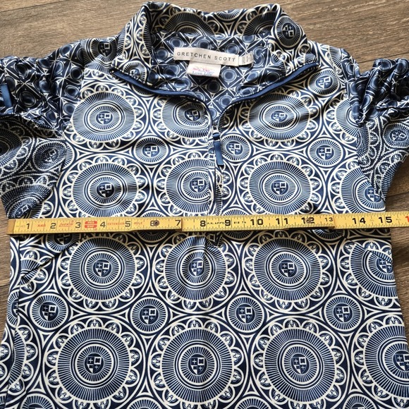 Gretchen Scott‎ Pullover Women's Small Jock Girl 1/2 Zip Breathable Green Pink - Picture 5 of 8